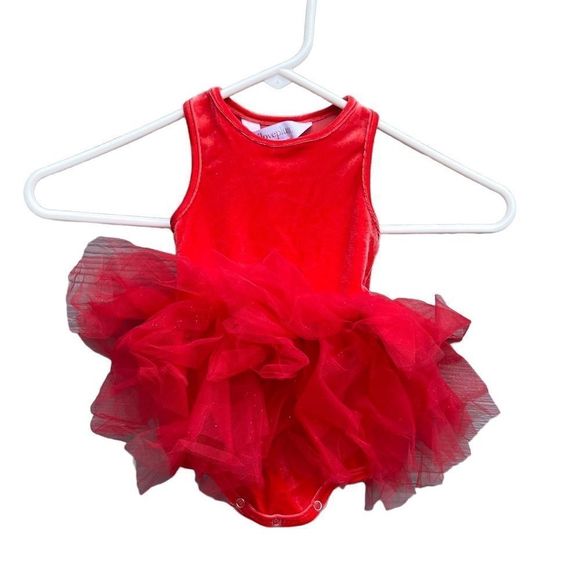 ILOVEPLUM tutu B.A.E. TUTU DRESS In Red Infant Girl Size 3-6M - Picture 2 of 5